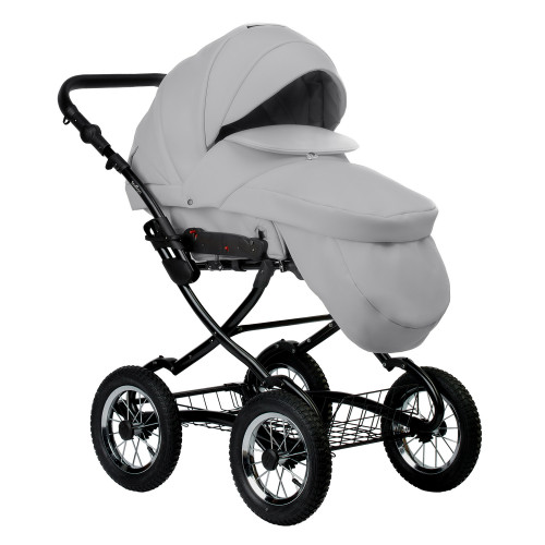 Коляска BARBARA ECO Classic 2в1 (Indigo) (Be 04 (св.серая кожа))