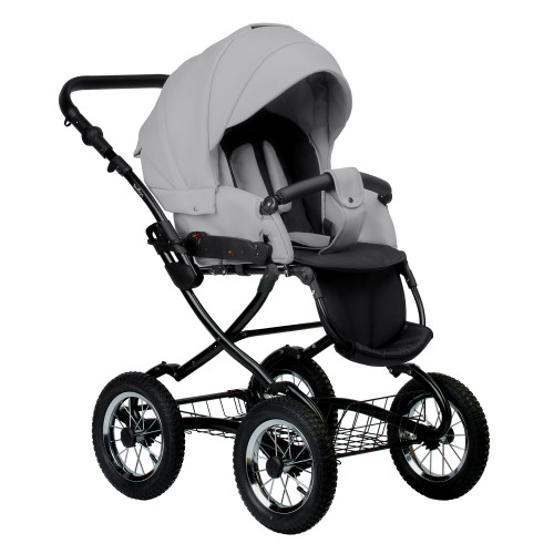 Коляска BARBARA ECO Classic 2в1 (Indigo) (Be 04 (св.серая кожа))