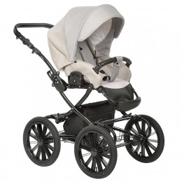 Коляска PORTO Classic 14" (Indigo) (Po 03 (бежевая кожа+бежевый лен))