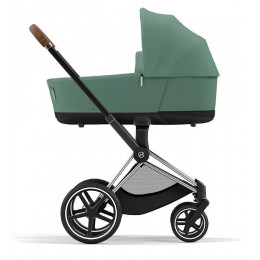Коляска для новорожденных Cybex Priam IV Chrome Brown Leaf Green