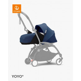 Коляска для новорожденных Stokke YOYO3 Newborn Pack 0+ рама белая White Air France Blue