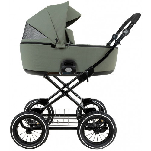 Детская коляска люлька Roan Bass Next Classic d12 2.0 1 в 1 BNC/72/1 Sage Green/Black/руч.Black