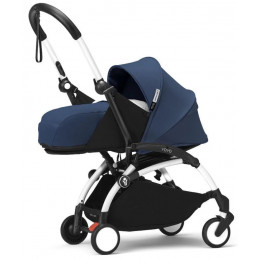 Коляска для новорожденных Stokke YOYO3 Newborn Pack 0+ рама белая White Air France Blue