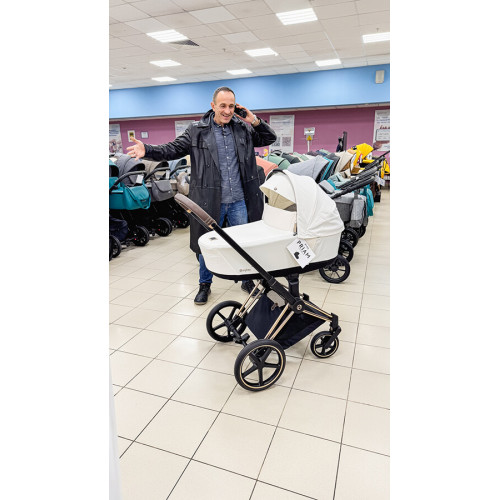 Коляска для новорожденных Cybex Priam IV Chrome Brown Mustard Yellow