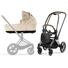 Коляска для новорожденных Cybex Priam IV Chrome Brown Simply Flowers Beige (Nude Beige)