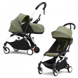 Коляска Stokke YOYO3 Newborn Pack рама белая White 2 в 1 Olive