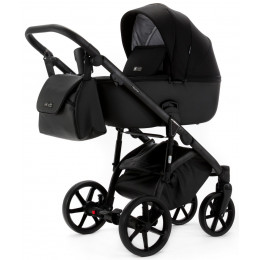 Детская коляска Adamex Nola Natura 2 в 1 N-11-CARBON (ЧЕРН + ЧЕРН. КОЖА)