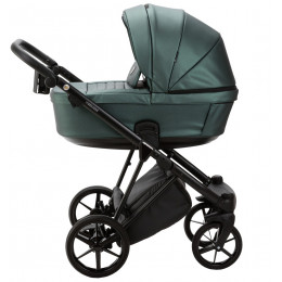 Детская коляска Adamex Belissa Deluxe 2 в 1 B-SM15 (Т.ЗЕЛЕНАЯ ПЕРЛ. КОЖА)