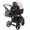 Детская коляска Adamex Nola Deluxe 2 в 1 N-SD102 (РОЗОВ.ПУДРА КОЖА + ЧЕРН.КОЖА)