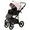 Детская коляска Adamex Nola Deluxe 2 в 1 N-SD102 (РОЗОВ.ПУДРА КОЖА + ЧЕРН.КОЖА)