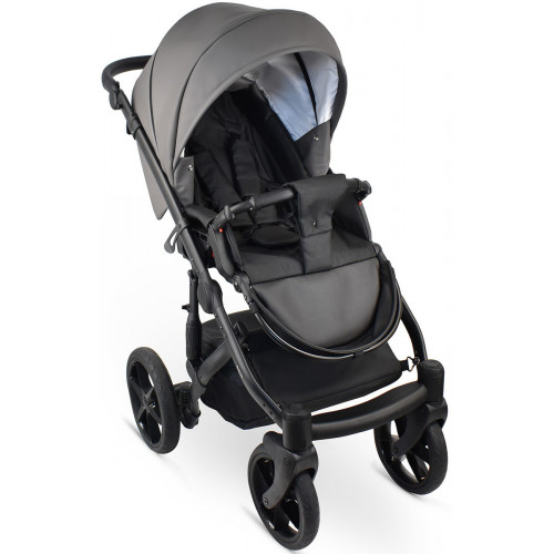Детская коляска Bexa Ideal Eco 2 в 1 IE06 черный+т.серая кожа
