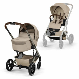 Коляска 2в1 Cybex Balios S Lux 2026, в цвете Almond Beige TF (складная люлька)