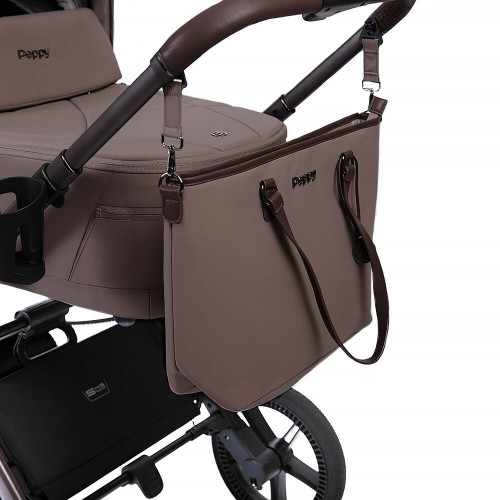 Купить коляску 2 в 1 Peppy Monaco thermo, в цвете Mocca (рама серо-коричневая)