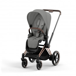 Купить коляску 2в1 Cybex e-Priam, в цвете Mirage Grey (шасси Rose Gold)