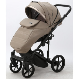Детская коляска Adamex Rimini Deluxe 2 в 1 RI215 т.беж.кожа+беж.перл.отделка