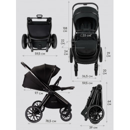 Детская коляска AmaroBaby Motus V2 2 в 1 черный