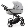 Детская коляска Adamex Zico Deluxe New 2 в 1 ZN-SA03 СВЕТЛО-СЕРАЯ КОЖА