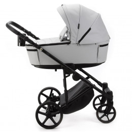 Детская коляска Adamex Zico Deluxe New 2 в 1 ZN-SA03 СВЕТЛО-СЕРАЯ КОЖА