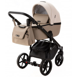 Детская коляска Adamex Nola Deluxe 2 в 1 N-SD113 (СВ.БЕЖ.КОЖА + Т.БЕЖ.КОЖА)