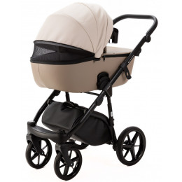 Детская коляска Adamex Nola Deluxe 2 в 1 N-SD113 (СВ.БЕЖ.КОЖА + Т.БЕЖ.КОЖА)
