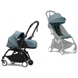 Коляска Stokke YOYO3 Newborn Shell - Newborn Pack рама чёрная Black 2 в 1 Aqua
