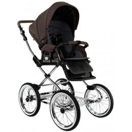 Детская коляска Roan Bass Next Classic d14 2.0 2 в 1 BSNC/93/2 Turkish Coffe/Black/руч.Cappuccino
