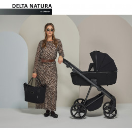 Детская коляска Adamex Delta Natura 2 в 1 DN-11-CARBON (ЧЕРНЫЙ)