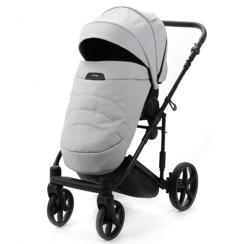 Детская коляска Adamex Zico Deluxe New 2 в 1 ZN-SA03 СВЕТЛО-СЕРАЯ КОЖА