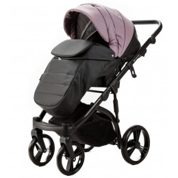 Детская коляска Adamex Lanti Deluxe 2 в 1 LN-SD106 (СИРЕНЕВ.КОЖА + ЧЕРН. КОЖА)