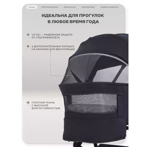 Коляска 2 в 1 Rant Garda Black