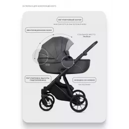 Коляска 2 в 1 Riko Basic Montana X 53 Dark grey
