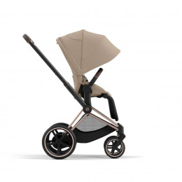 Купить коляску 2в1 Cybex e-Priam, в цвете Cozy Beige (шасси Rose Gold)