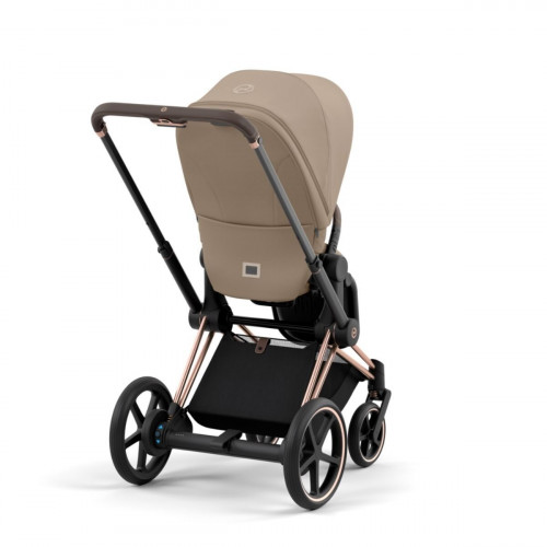 Купить коляску 2в1 Cybex e-Priam, в цвете Cozy Beige (шасси Rose Gold)