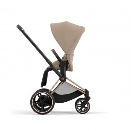 Купить коляску 2в1 Cybex e-Priam, в цвете Cozy Beige (шасси Rose Gold)
