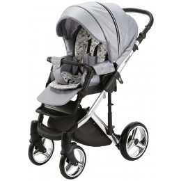 Детская коляска Adamex Chantal Special Edition Deluxe 2 в 1 C102 (СЕР.ПЕРЛ.КОЖА ХРОМ.РАМА)