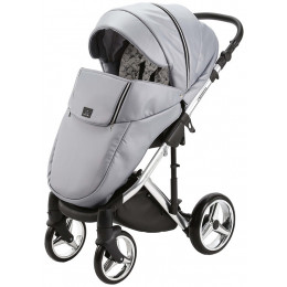 Детская коляска Adamex Chantal Special Edition Deluxe 2 в 1 C102 (СЕР.ПЕРЛ.КОЖА ХРОМ.РАМА)