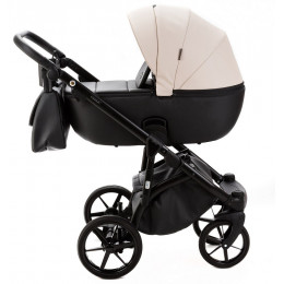 Детская коляска Adamex Nola Deluxe 2 в 1 N-SD110 (СВ.БЕЖ.КОЖА + ЧЕРН.КОЖА)
