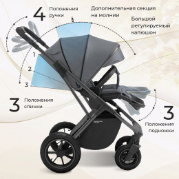 Детская коляска Sweet Baby Ricci Air 2 в 1 2024 Steel Grey 427089