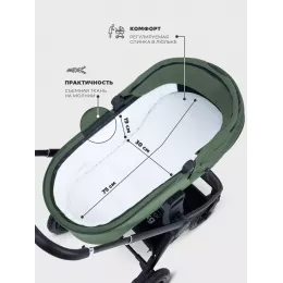 Коляска 2 в 1 Mowbaby Zoom PU Olive