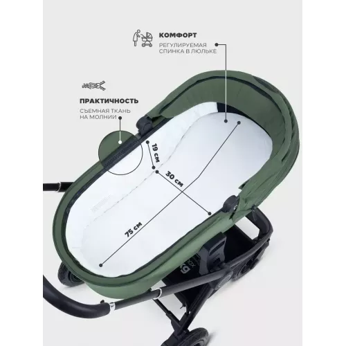 Коляска 2 в 1 Mowbaby Zoom PU Olive