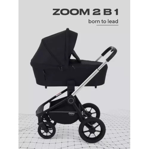 Коляска 2 в 1 Mowbaby Zoom Silver 2025 black