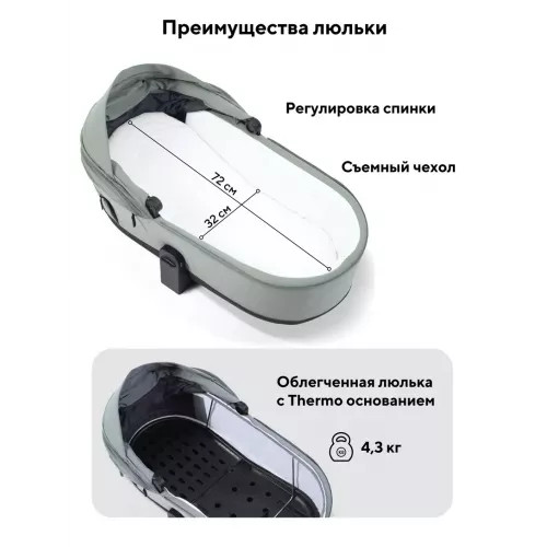 Коляска 2 в 1 Rant Flex Soft Therm Forest green