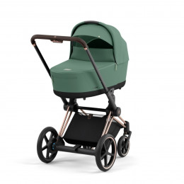 Купить коляску 2в1 Cybex e-Priam, в цвете Leaf Green (шасси Rose Gold)