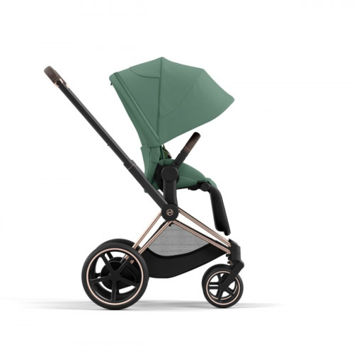 Купить коляску 2в1 Cybex e-Priam, в цвете Leaf Green (шасси Rose Gold)