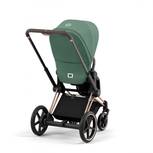 Купить коляску 2в1 Cybex e-Priam, в цвете Leaf Green (шасси Rose Gold)