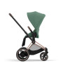 Купить коляску 2в1 Cybex e-Priam, в цвете Leaf Green (шасси Rose Gold)
