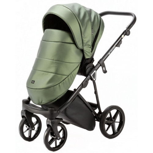 Детская коляска Adamex Belissa Deluxe 2 в 1 B-SM14 (ЗЕЛЁН.ПЕРЛ.КОЖА)