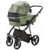 Детская коляска Adamex Belissa Deluxe 2 в 1 B-SM14 (ЗЕЛЁН.ПЕРЛ.КОЖА)