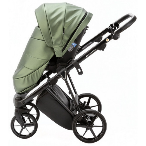 Детская коляска Adamex Belissa Deluxe 2 в 1 B-SM14 (ЗЕЛЁН.ПЕРЛ.КОЖА)