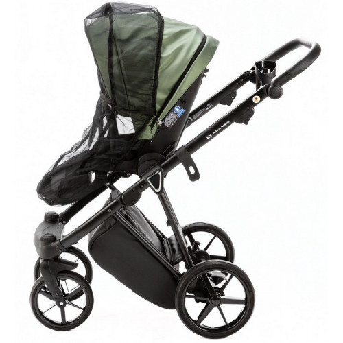 Детская коляска Adamex Belissa Deluxe 2 в 1 B-SM14 (ЗЕЛЁН.ПЕРЛ.КОЖА)
